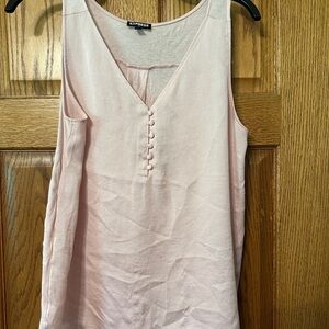 Express Pink Fitted Sleeveless Tank Top